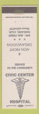 Matchbook Cover - Civic Center Hospital Oakland CA
