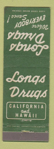 Matchbook Cover - Longs Drugs CA Hawaii chain