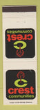 Matchbook Cover - Crest Communities Cincinnati OH Louisville KY Indianapolis