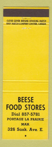 Matchbook Cover - Beese Food Stores Portage La Prairie MB