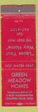 Matchbook Cover - Green Meadow Homes Ghagrin Falls OH