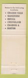 Matchbook Cover - Green Meadow Homes Ghagrin Falls OH