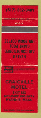 Matchbook Cover - Craigville Motel Hyannis MA WEAR