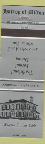 Matchbook Cover - Harrop of Milton ON Restaurant