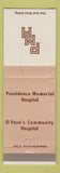 Matchbook Cover - Providence Memorial Hospital El Paso TX WEAR