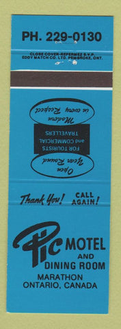 Matchbook Cover - Pic Motel Marathon ON blue