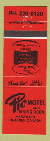 Matchbook Cover - Pic Motel Marathon ON red