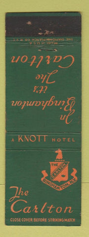 Matchbook Cover - Carlton Hotel Binghamton NY Knott
