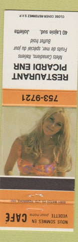 Matchbook Cover - Restaurant Picardi Joliette QC pinup