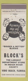 Matchbook Cover - Block's Department Store Vero Beach FL