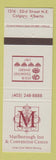 Matchbook Cover - Marlborough Inn Convention Center Calgary AB 1987