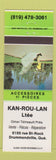 Matchbook Cover - Kan Rou Lan Drummondville QC