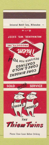 Matchbook Cover - Thiem Twins Core Binders Mold Coatings Milwaukee WI
