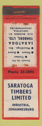 Matchbook Cover - Saratoga Timers Johannesburg South Africa WORN