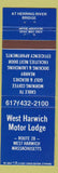 Matchbook Cover - West Harwich Motor Lodge West Harwich MA