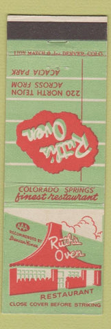 Matchbook Cover - Ruth's Oven Colorado Springs