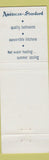 Matchbook Cover - American Standard Plumbing Lewisburg PA girlie