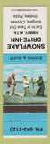 Matchbook Cover - Snowflake Drive Inn Rimbey AB Pizza