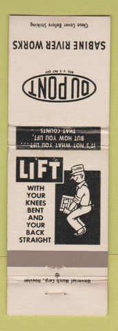 Matchbook Cover - DuPont Sabine River Works Safety