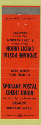 Matchbook Cover - Spokane Postal Credit Union Spokane WA orange