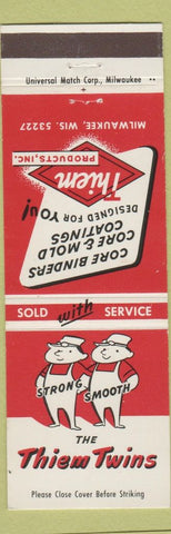 Matchbook Cover - Thiem Twins Core Binders Mold Coatings Milwaukee WI