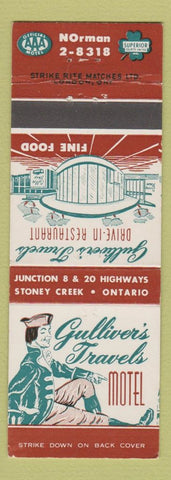 Matchbook Cover - Gulliver's Travels Motel Stoney Creek ON