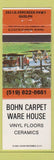 Matchbook Cover - Bohn Carpet Ware House Guelph ON WEAR