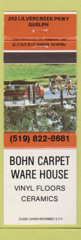 Matchbook Cover - Bohn Carpet Ware House Guelph ON WEAR