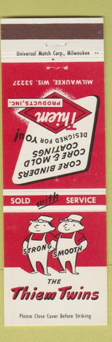 Matchbook Cover - Thiem Twins Core Binders Mold Coatings Milwaukee WI
