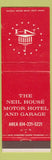 Matchbook Cover - Neil House Motor Hotel Garage Columbus OH