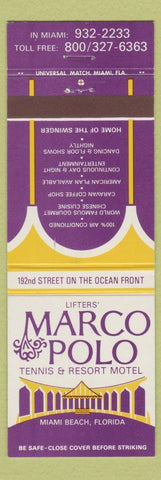 Matchbook Cover - Lifters' Marco Polo Resort Motel Miami Beach FL