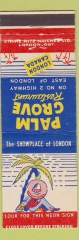 Matchbook Cover - Palm Grove Restaurant London ON