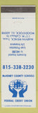 Matchbook Cover - McHEnry County Schools Credit Union Woodstock IL