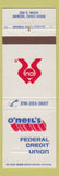 Matchbook Cover - O'Neil's Federal Credit Union Akron OH