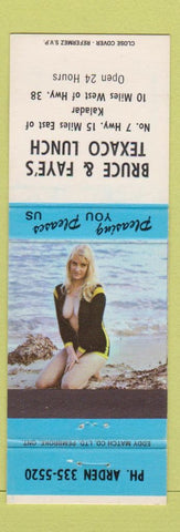 Matchbook Cover - Bruce and Faye's Texaco Lunch oil gas Kaladar ON pinup