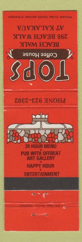 Matchbook Cover - Tops Coffee Shop Waikiki Hawaii