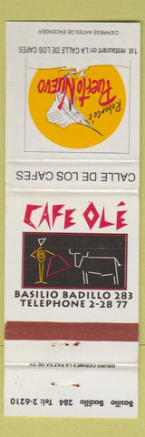 Matchbook Cover - Roberto's Puerto Nuevo Cafe Ole Basilio Badillo