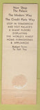 Matchbook Cover - Palace Furniture Clarksburg WV