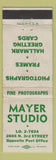 Matchbook Cover - Mayer Studio Photographs Hallmark Cards WEAR