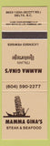 Matchbook Cover - Mamma Gina's Steak Italian Delta BC