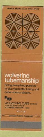 Matchbook Cover - Wolverine Tubemanship Tube Allen Park MI
