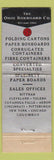 Matchbook Cover - Ohio Boxboard Rittman OH boxes containers
