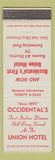 Matchbook Cover - Union Hotel  Italian Restaurant Occidental