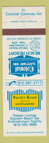 Matchbook Cover - Sweden House Smorgasbord Colonial Gateway ST Petersburg FL