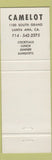 Matchbook Cover - Camelot Santa Ana CA restaurant Christmas