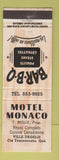 Matchbook Cover - Motel Moncaco Cte Temiscouata QC