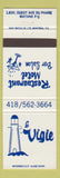 Matchbook Cover - La Vigie Restaurant Motel Matane QC