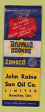 Matchbook Cover - Sunaco oil gas John Raine Hamilton ON BOBTAIL WORN