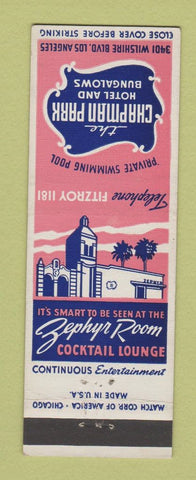Matchbook Cover - Chapman Park Hotel Los Angeles CA