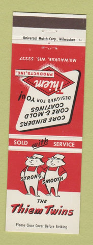 Matchbook Cover - Thiem Twins Core Binders Mold Coatings Milwaukee WI